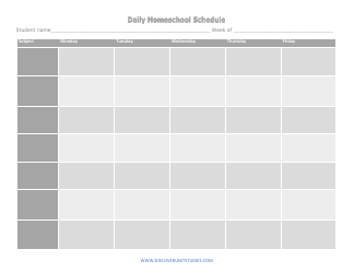 Document preview: Daily Homeschool Schedule Template