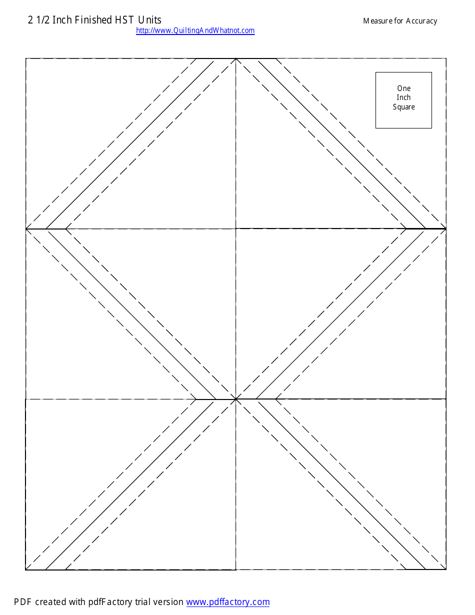 2 1/2 Inch Finished Half Square Triangle Units Template Image Preview