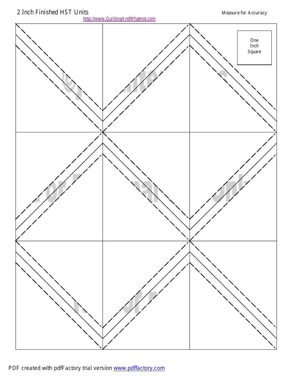 2 Inch Finished Half Square Triangle Units Template - Get Free Document Templates on TemplateRoller.com
