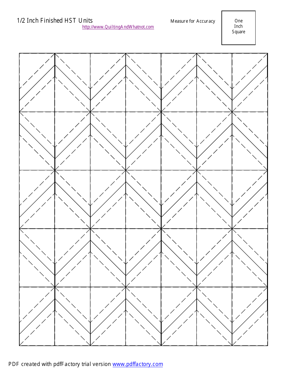 1/2 Inch Finished Half Square Triangle Units Template Image