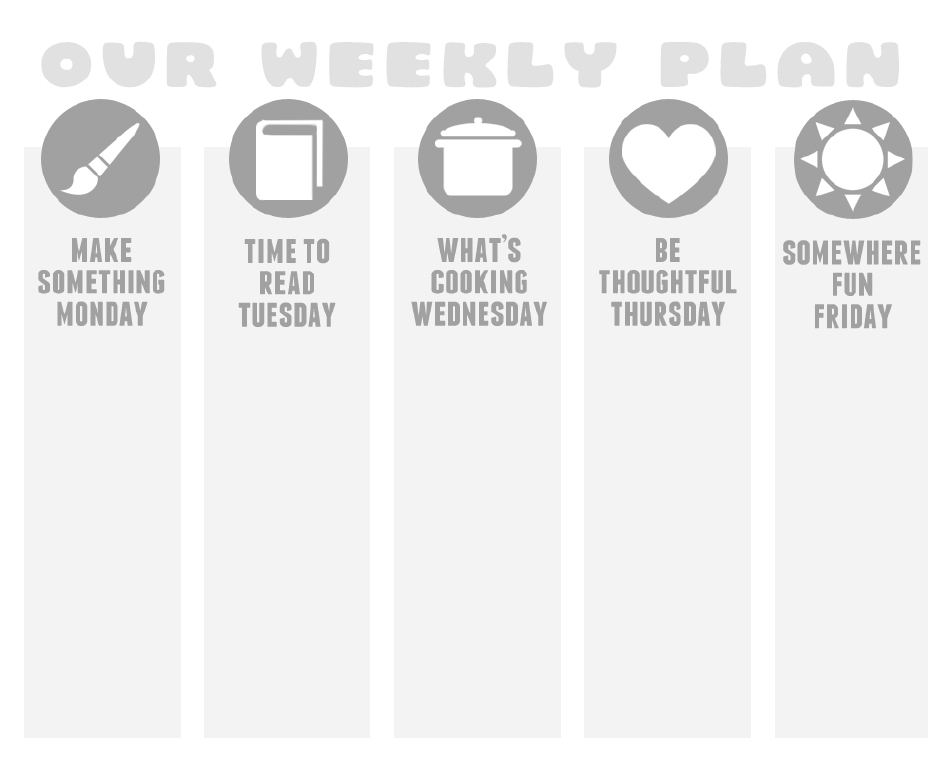 Weekly Plan Template in black and white