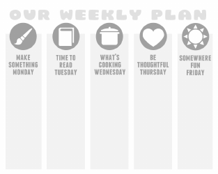 Document preview: Weekly Plan Template - Black and White