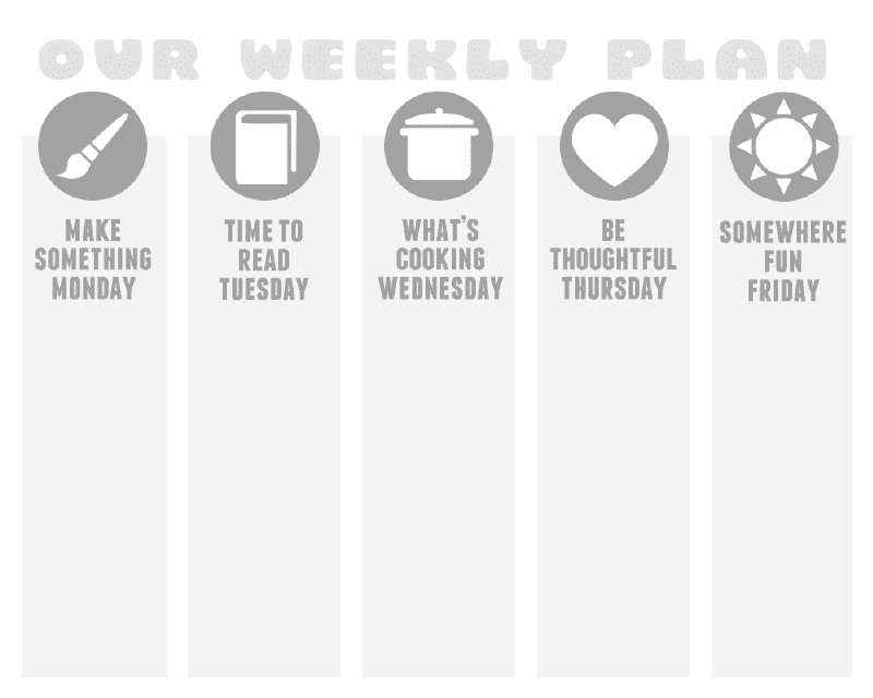 Weekly Plan Template - Black and White