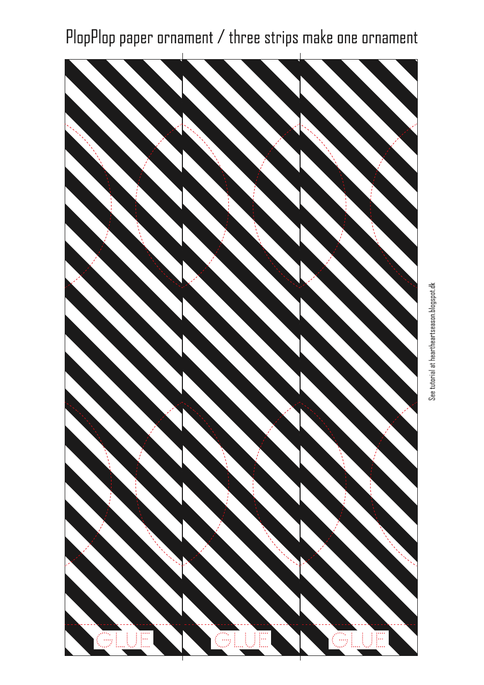 Black on White Plopplop Paper Ornament Template, Page 3