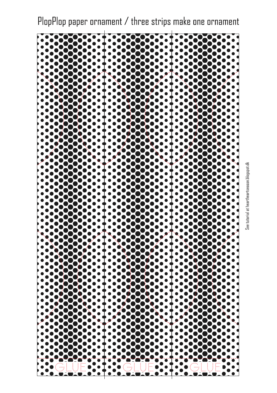 Black on White Plopplop Paper Ornament Template, Page 4