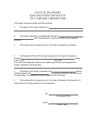 Qualification Certificate of a Foreign Corporation - Delaware, Page 3