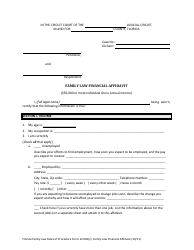 Family Law Financial Affidavit Form - Florida, Page 3