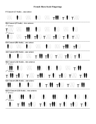 &quot;French Horn Scale Fingerings Chart&quot;