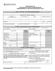 DCYF Form 09-998 Application for the Adoption Support Program and/or Reimbursement of Adoption Finalization Costs - Washington, Page 2