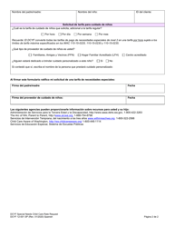 DCYF Formulario 12-001 Solicitud De Tarifa Para Cuidado De Ninos Con Necesidades Especiales - Washington (Spanish), Page 2