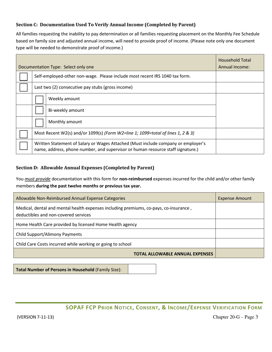 DCYF Form 15-059 Prior Written Notice, Consent to Access Public and / or Private Insurance, Income and Expense Verification Form - Washington, Page 3