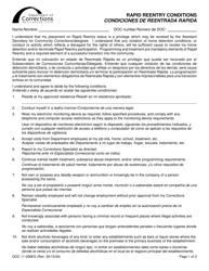 Document preview: Form DOC11-006ES Rapid Reentry Conditions - Washington (English/Spanish)