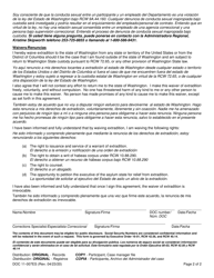 Form DOC11-007ES Rapid Reentry Standard Rules - Washington (English/Spanish), Page 2