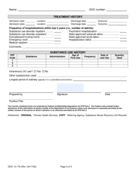 Form DOC14-176 Pioneer Health Services Admission Application - Washington, Page 3
