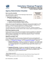 Document preview: Form ECY070-620 Agency Determination Checklist - Washington