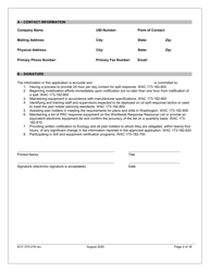 Form ECY070-216 Primary Response Contractor (Prc) Application - Washington, Page 2