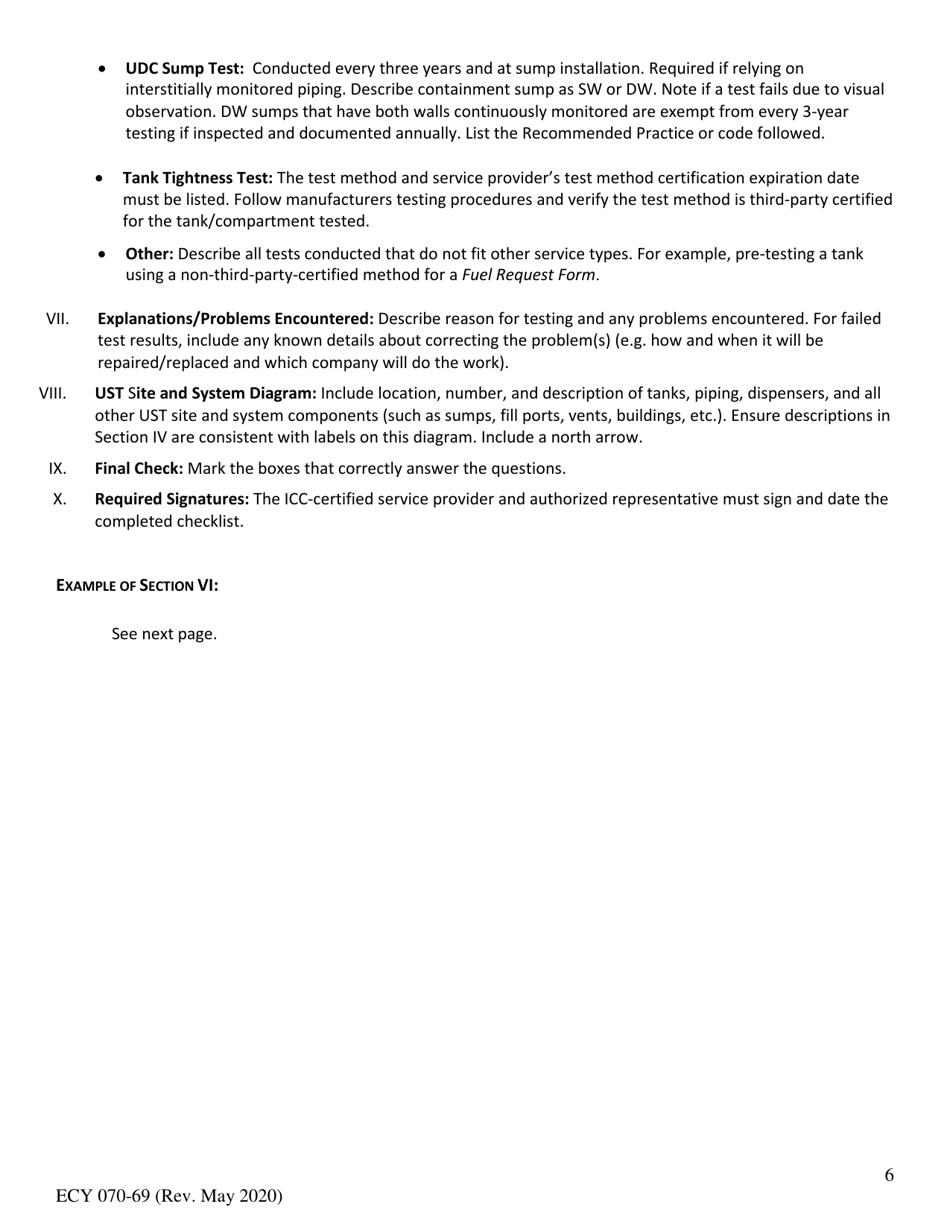 Form ECY070-69 Leak Testing Checklist for Underground Storage Tanks (Usts) - Washington, Page 6