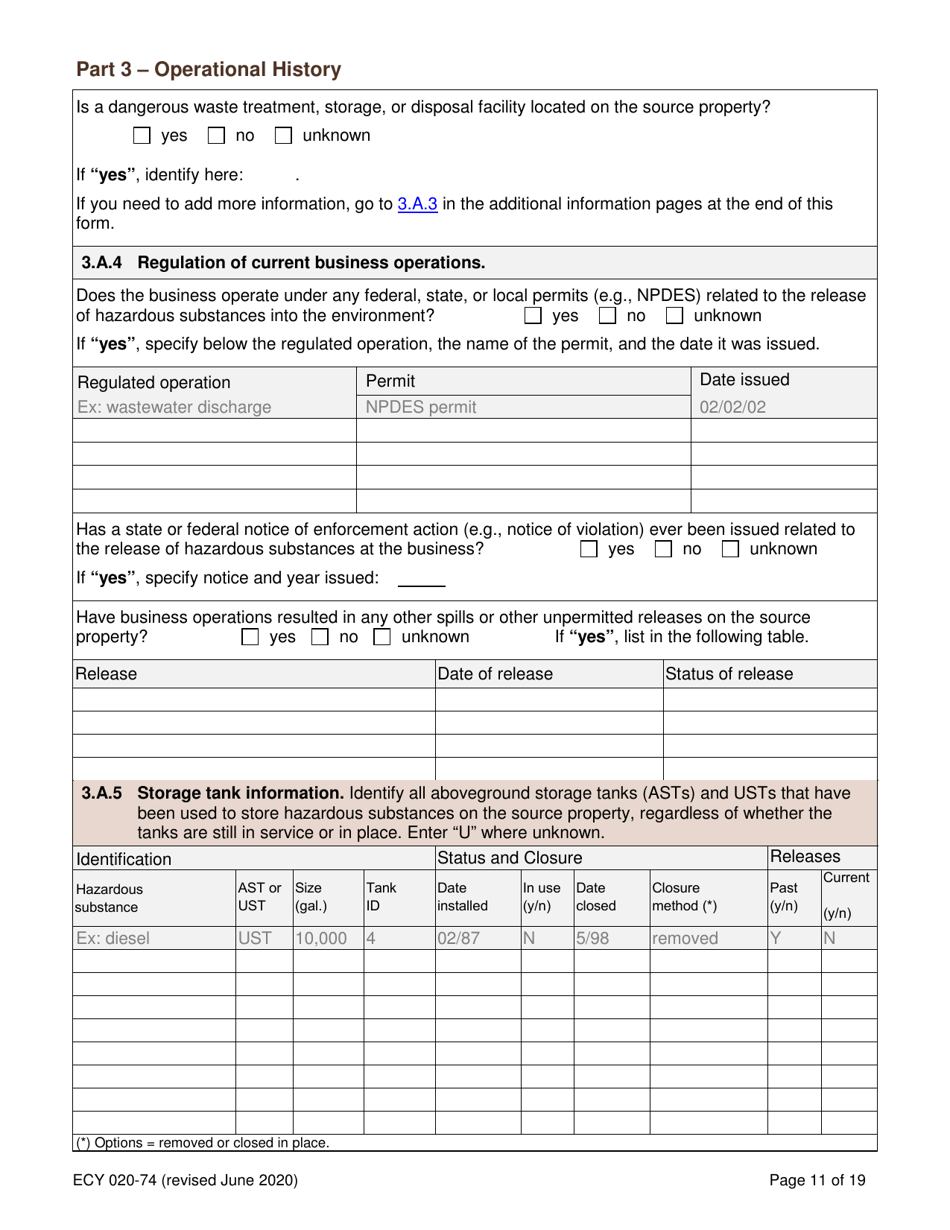 Form ECY020-74 Voluntary Cleanup Program Application Form - Washington, Page 11