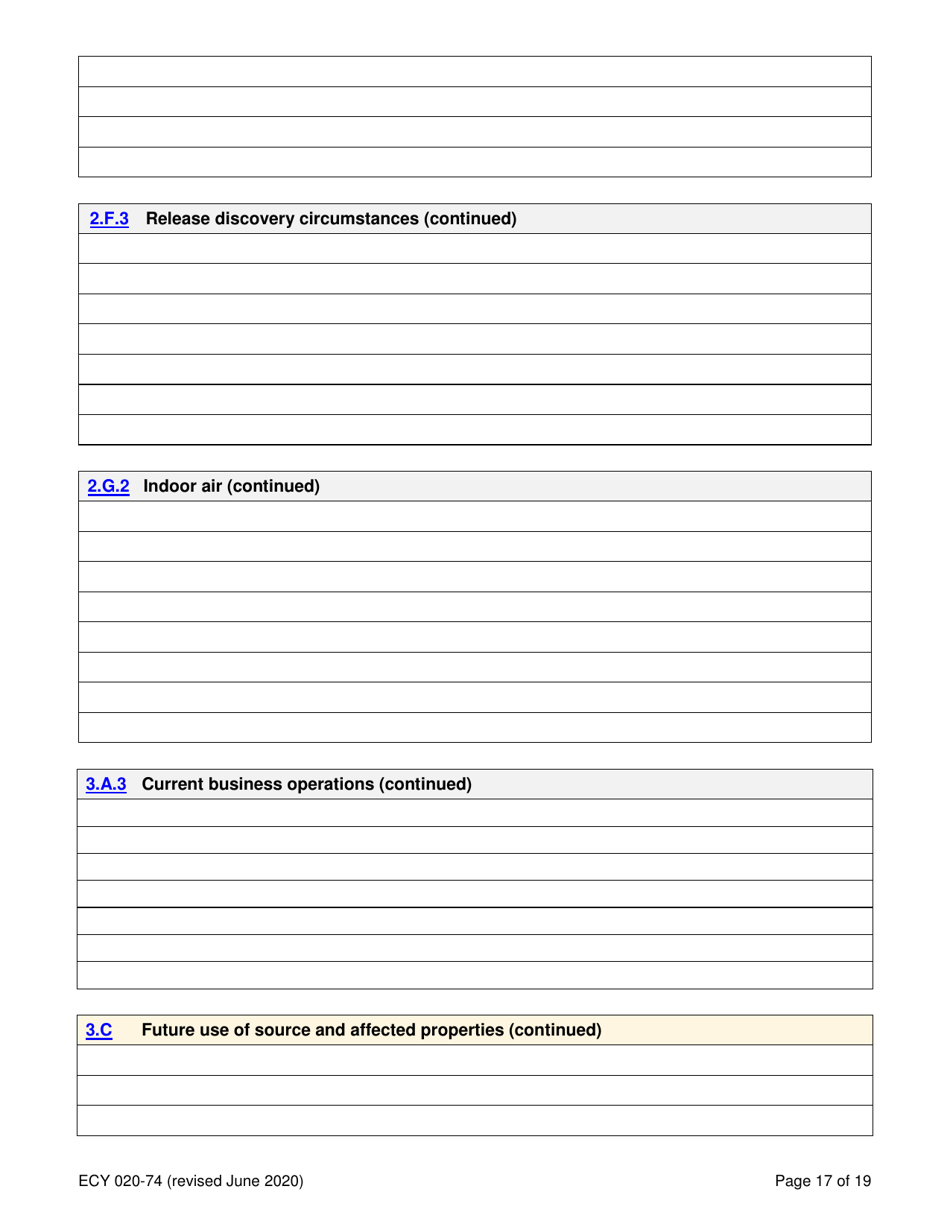 Form ECY020-74 Voluntary Cleanup Program Application Form - Washington, Page 17
