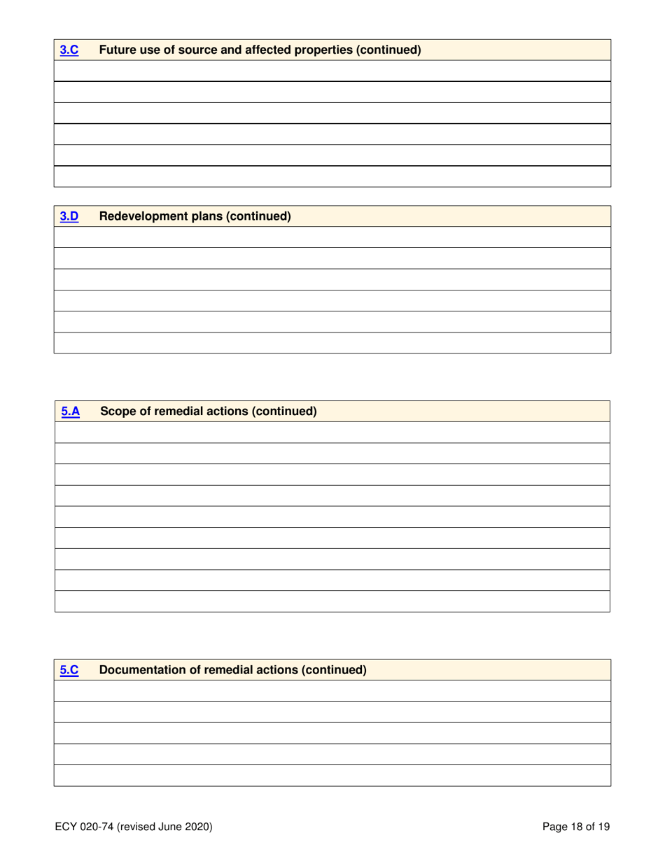 Form ECY020-74 Voluntary Cleanup Program Application Form - Washington, Page 18