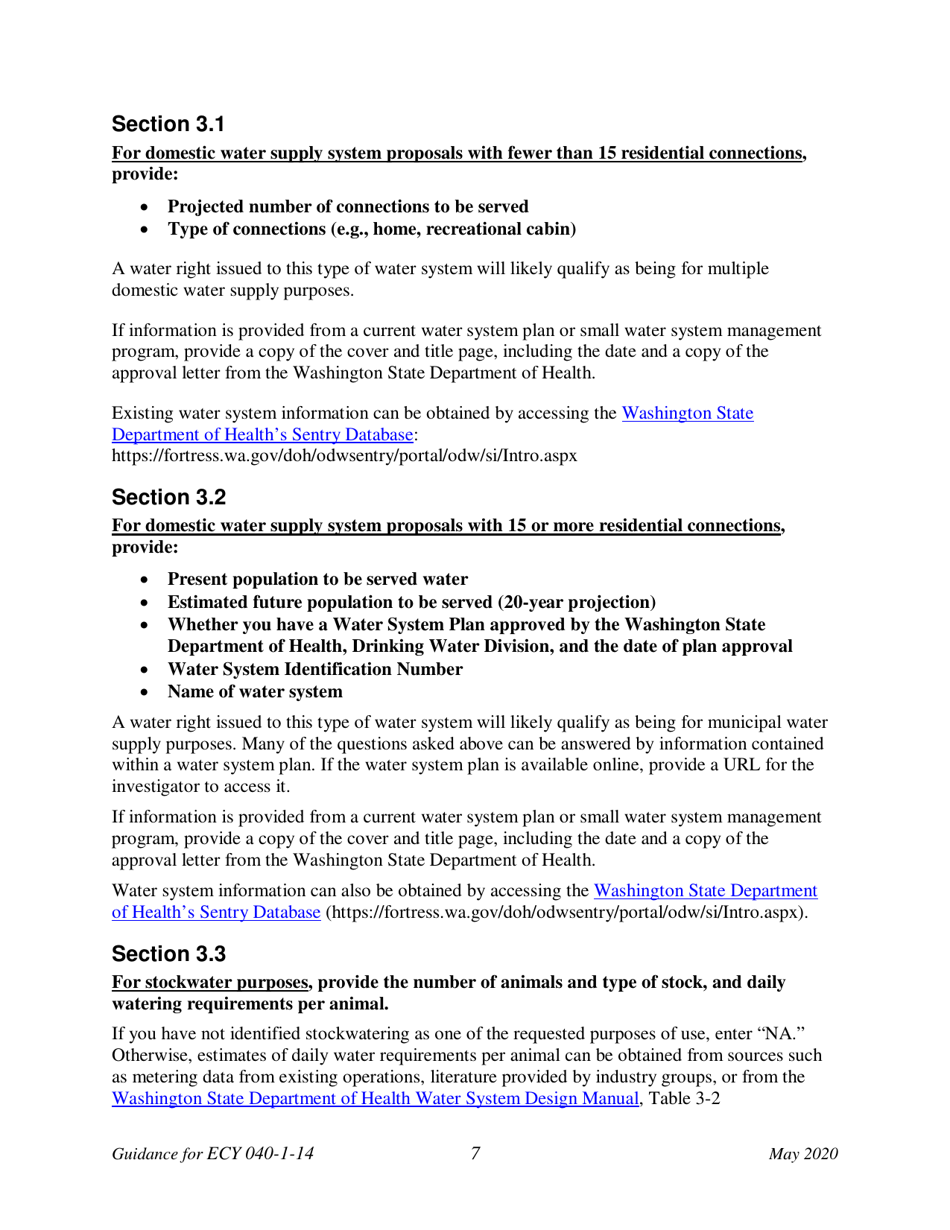 Instructions for Form ECY040-1-14 Application for a New Water Right Permit - Washington, Page 12