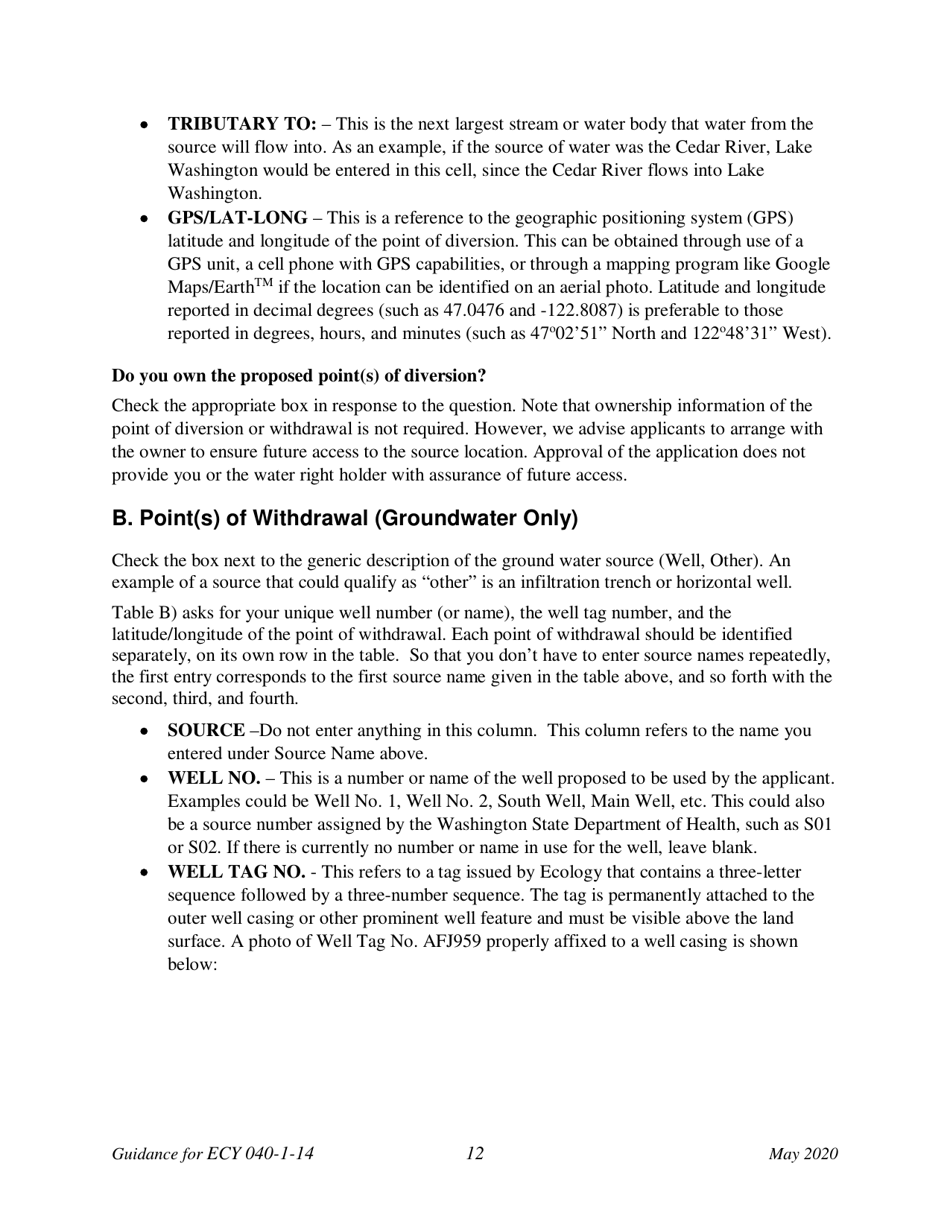 Instructions for Form ECY040-1-14 Application for a New Water Right Permit - Washington, Page 17