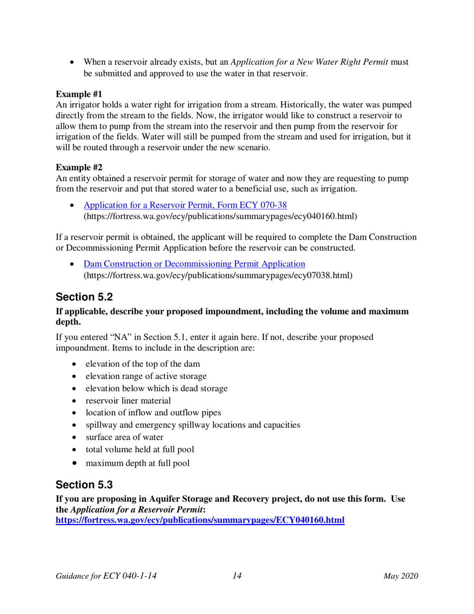Instructions for Form ECY040-1-14 Application for a New Water Right Permit - Washington, Page 19
