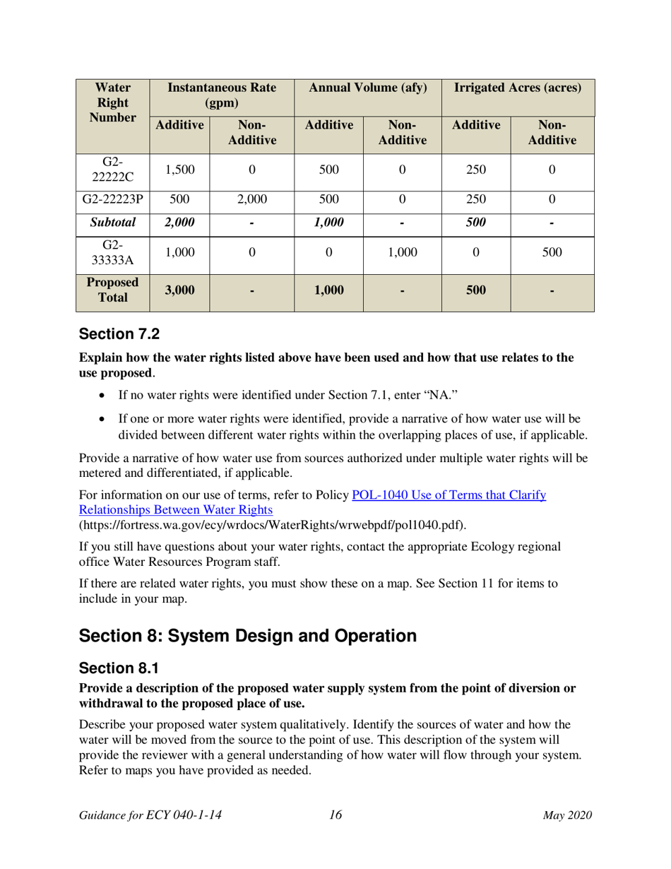Instructions for Form ECY040-1-14 Application for a New Water Right Permit - Washington, Page 21