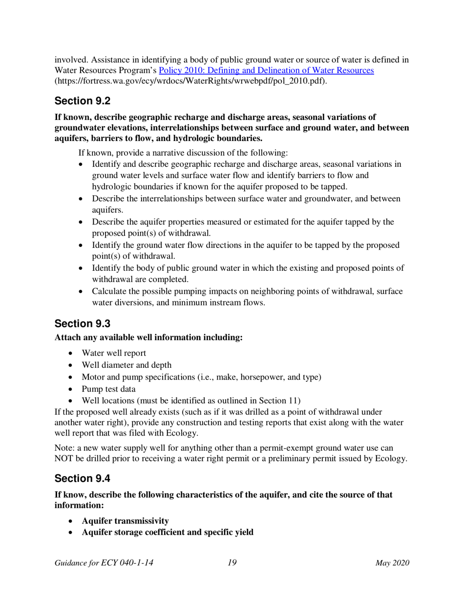 Instructions for Form ECY040-1-14 Application for a New Water Right Permit - Washington, Page 24