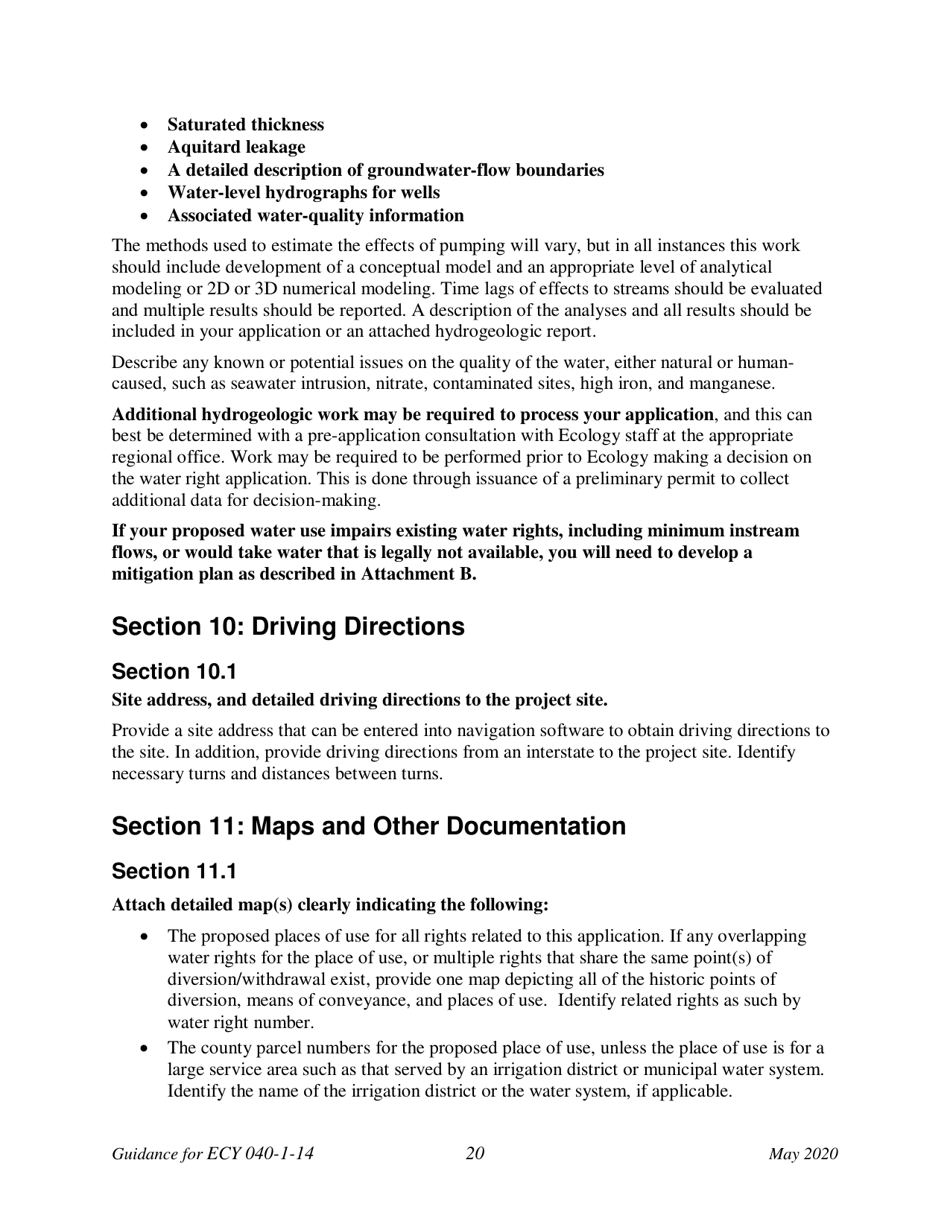 Instructions for Form ECY040-1-14 Application for a New Water Right Permit - Washington, Page 25