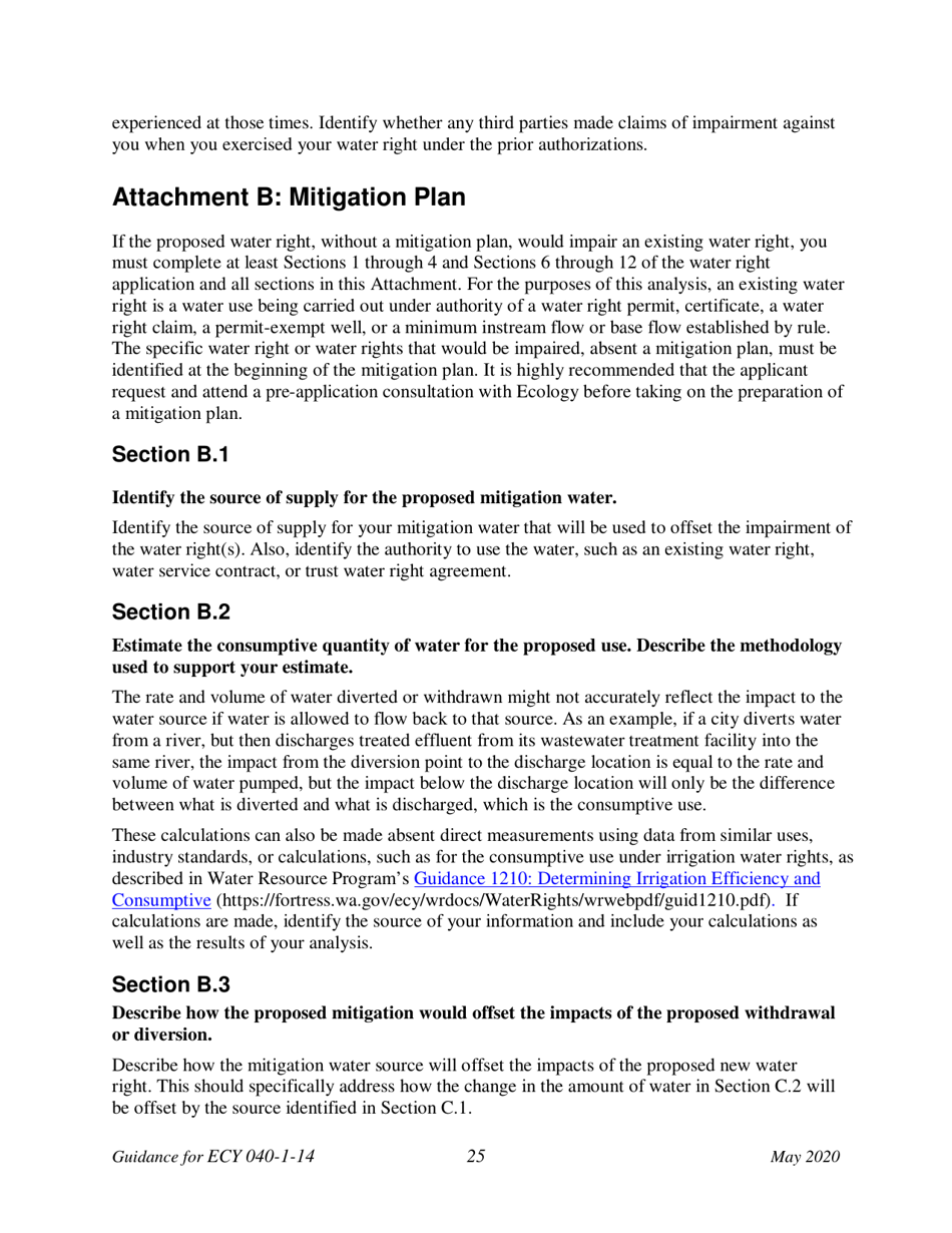 Instructions for Form ECY040-1-14 Application for a New Water Right Permit - Washington, Page 30