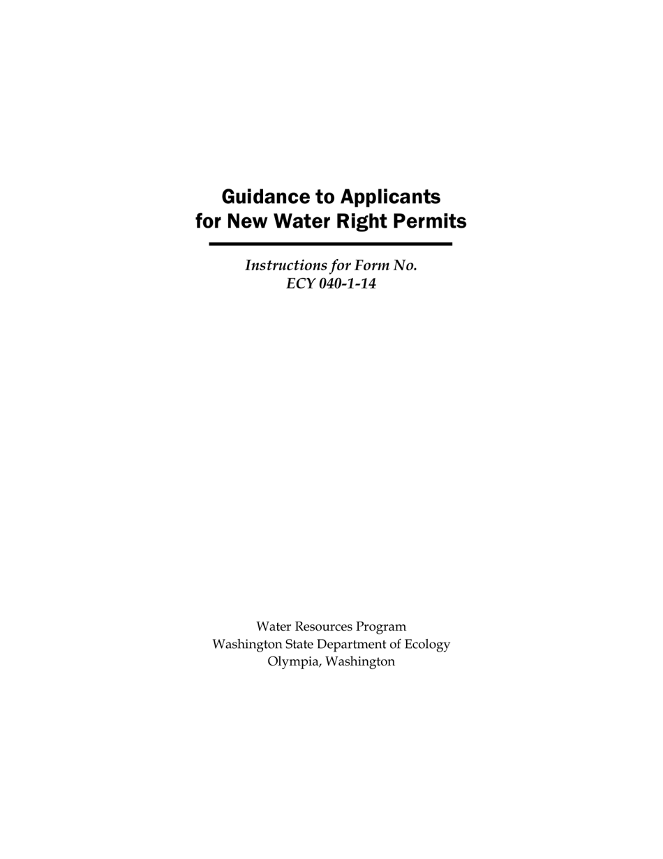Instructions for Form ECY040-1-14 Application for a New Water Right Permit - Washington, Page 3