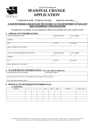 Document preview: Form ECY070-200 Seasonal Change Application - Washington
