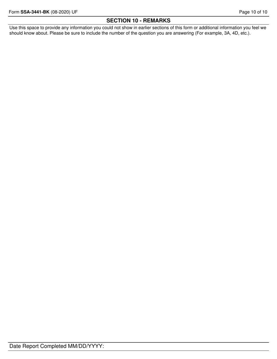 Form SSA-3441-BK Disability Report - Appeal, Page 10