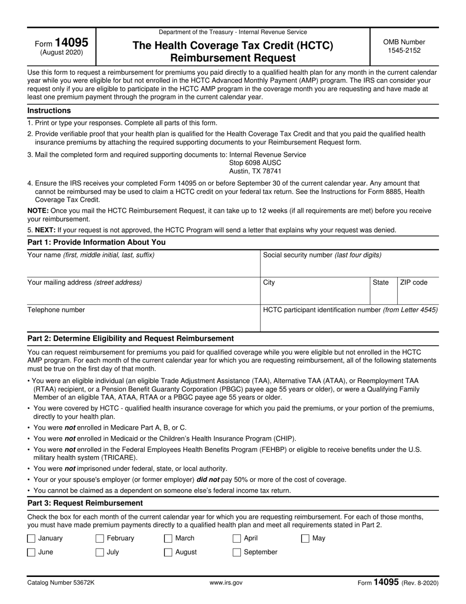 IRS Form 14095 Download Fillable PDF or Fill Online The Health Coverage