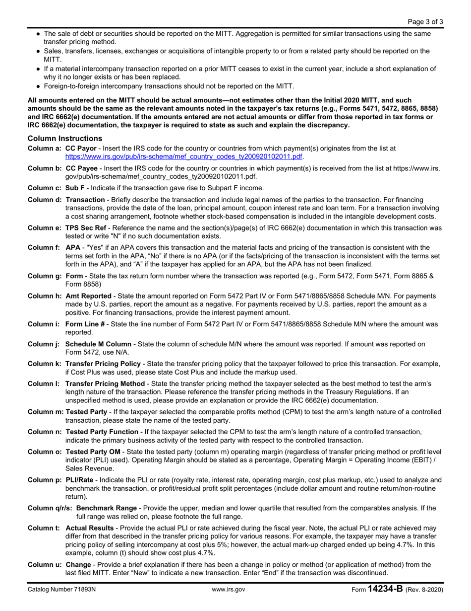 IRS Form 14234-B Material Intercompany Transactions Template (Mitt), Page 3
