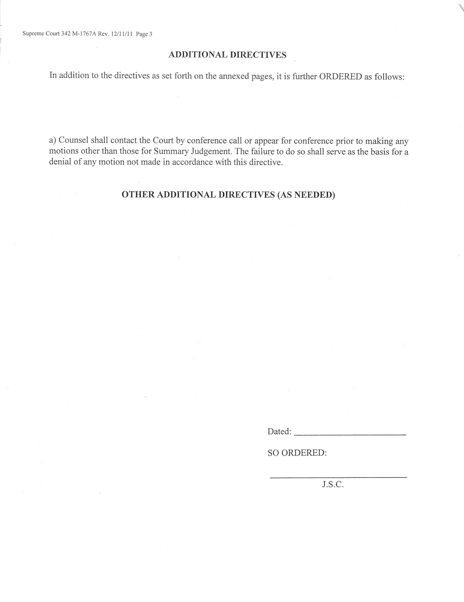 Form M-1767 Appendix (1) Preliminary Conference Stipulation and Order - Nassau County, New York, Page 4