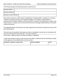 Form AD73 Surety Bond - California, Page 2