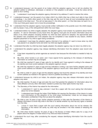 Form AD899A Statement of Understanding - Mother or a Presumed Father of an Indian Child Who Is Detained, a Juvenile Court Dependent in out-Of-Home Care, or the Ward of a Legal Guardian - California, Page 4