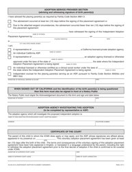 Form AD925 Independent Adoption Placement Agreement (Indian Child) - California, Page 2