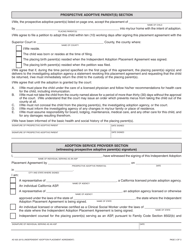Form AD925 Independent Adoption Placement Agreement (Indian Child) - California, Page 3
