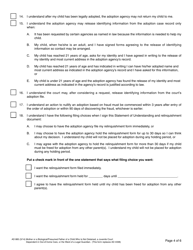 Form AD885 Statement of Understanding - Mother or a Biological/Presumed Father of a Child Who Is Not Detained, a Juvenile Court Dependent in out-Of-Home Care, or the Ward of a Legal Guardian - California, Page 4