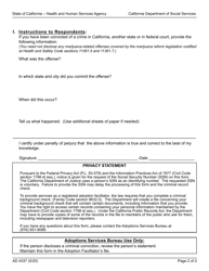 Form AD4337 Criminal Record Statement - California, Page 2