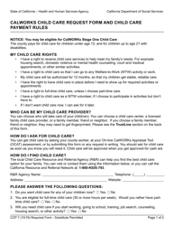 Form CCP7 Calworks Child Care Request Form and Child Care Payment Rules - California