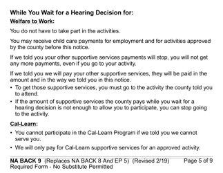Form CF377.1LP Notice of Approval for CalFresh Benefits - California, Page 5