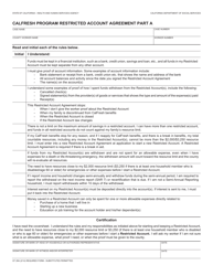 Document preview: Form CF28A Part A CalFresh Program Restricted Account Agreement - California