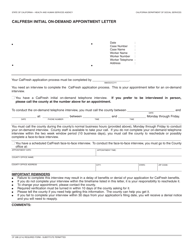 Document preview: Form CF29B CalFresh Initial on-Demand Appointment Letter - California