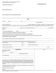 Document preview: Form CW81 Lien Agreement - California
