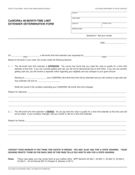 Form CW2190B Calworks 48-month Time Limit Extender Determination Form - California