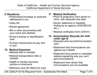 Form CW2200LP Request for Verification - California, Page 7